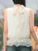 Chiffon Halter Ruffle Tank