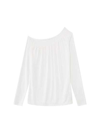 Asymmetrical Draped Lyocell Tee