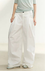 White High Waist Wide Leg Pants