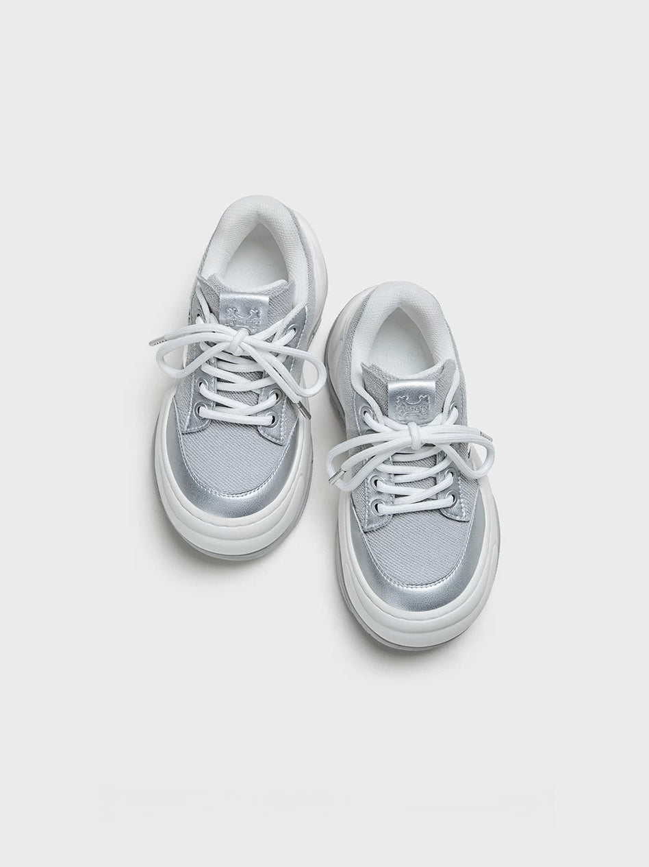 Silver Wave Sneakers