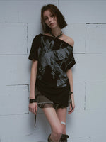 Printed Off Shoulder Tee