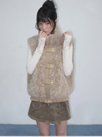 Vintage Ruffle Trim Patchwork Vest