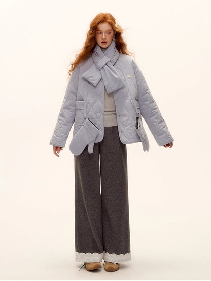 Wool Embroidered Trim Pants