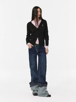 Wool Wave Knit Cardigan