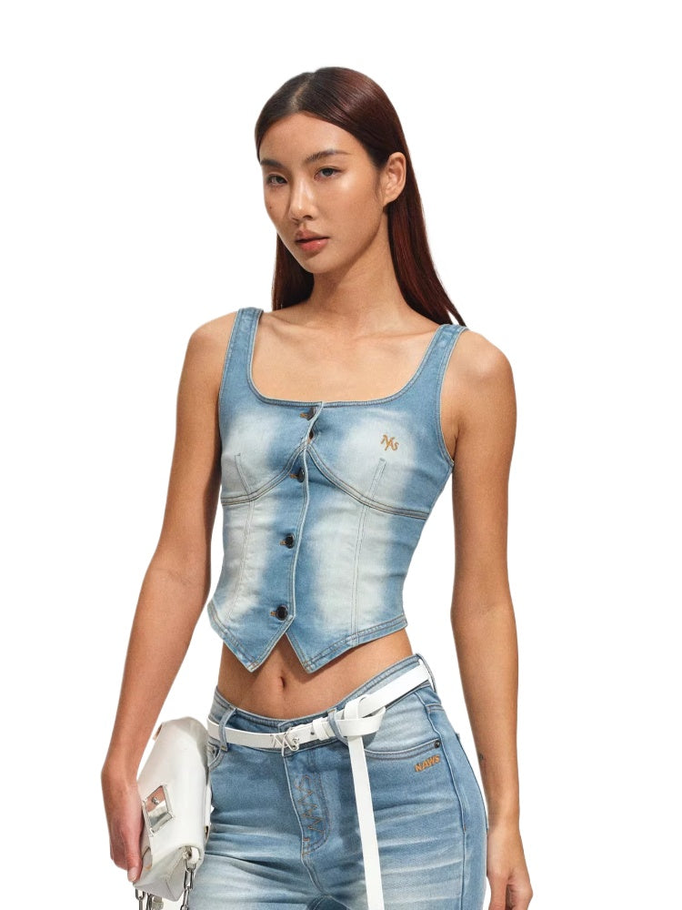 Knight Denim Corset Vest