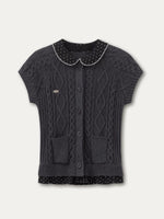 Pink & Gray Layered Knit Cardigan