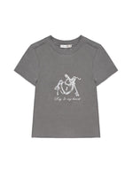 Key Print Contrast-Edge T-shirt