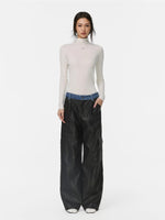 Midnight Straight Leather Pants