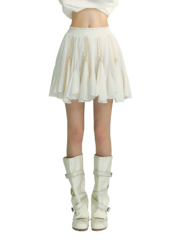 Lace Irregular Hem Skirt