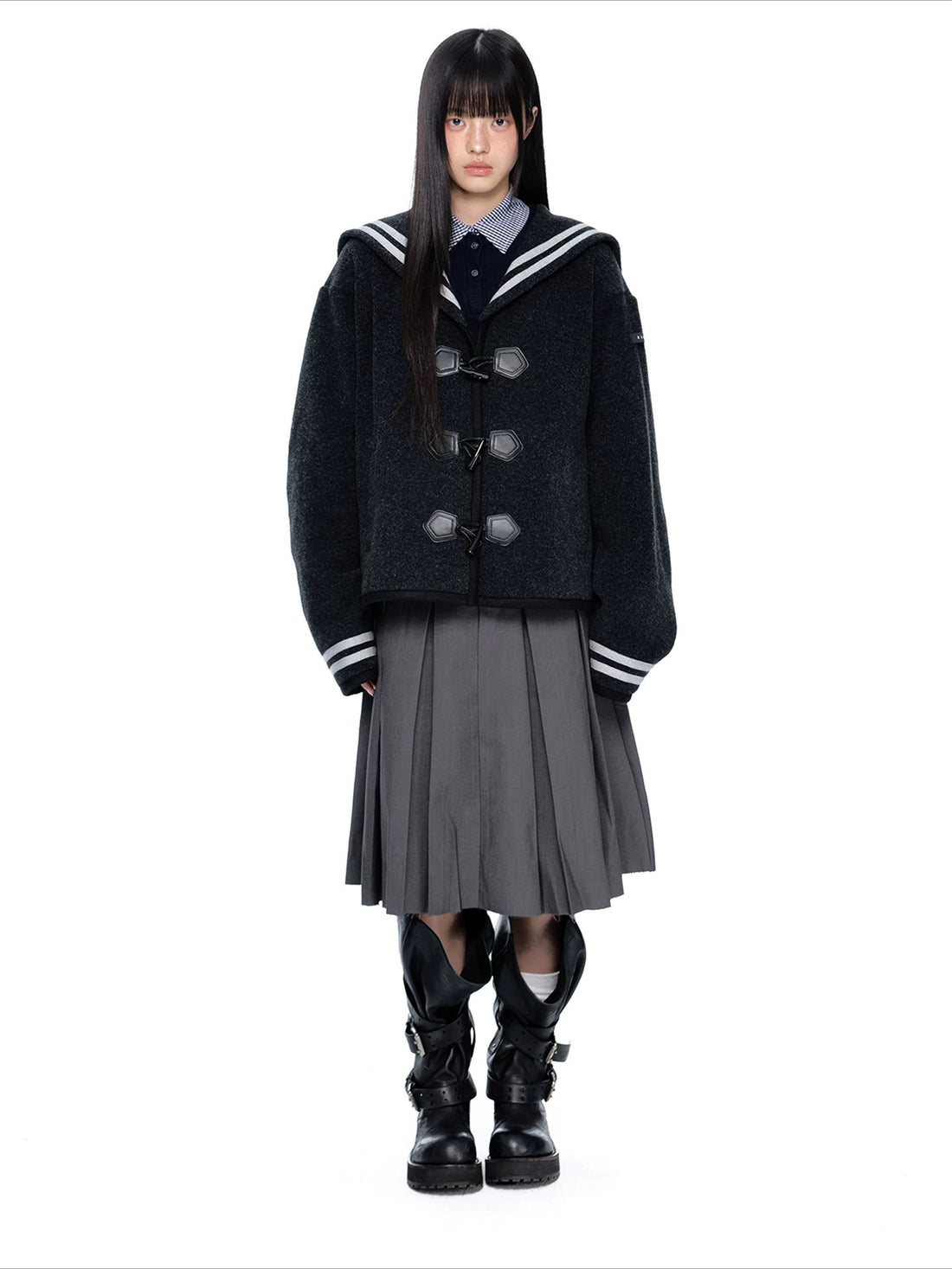 Navy Collar Toggle Jacket