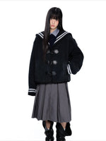 Navy Collar Toggle Jacket