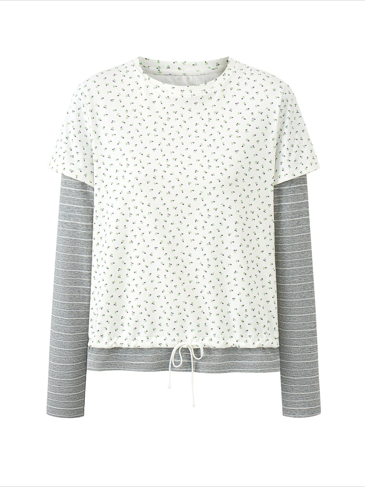 Floral Layered Stripe Tee