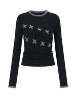 Textured Fur-Stitch Knit Sweater