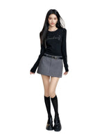 High-Waisted Color-Blocked A-Line Skirt