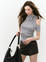 Chic Waist Belt Irregular Detail Shorts