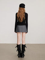 Lace Panel Ribbed Knit Sweater Top