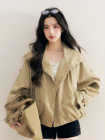Khaki Cropped Trench Jacket