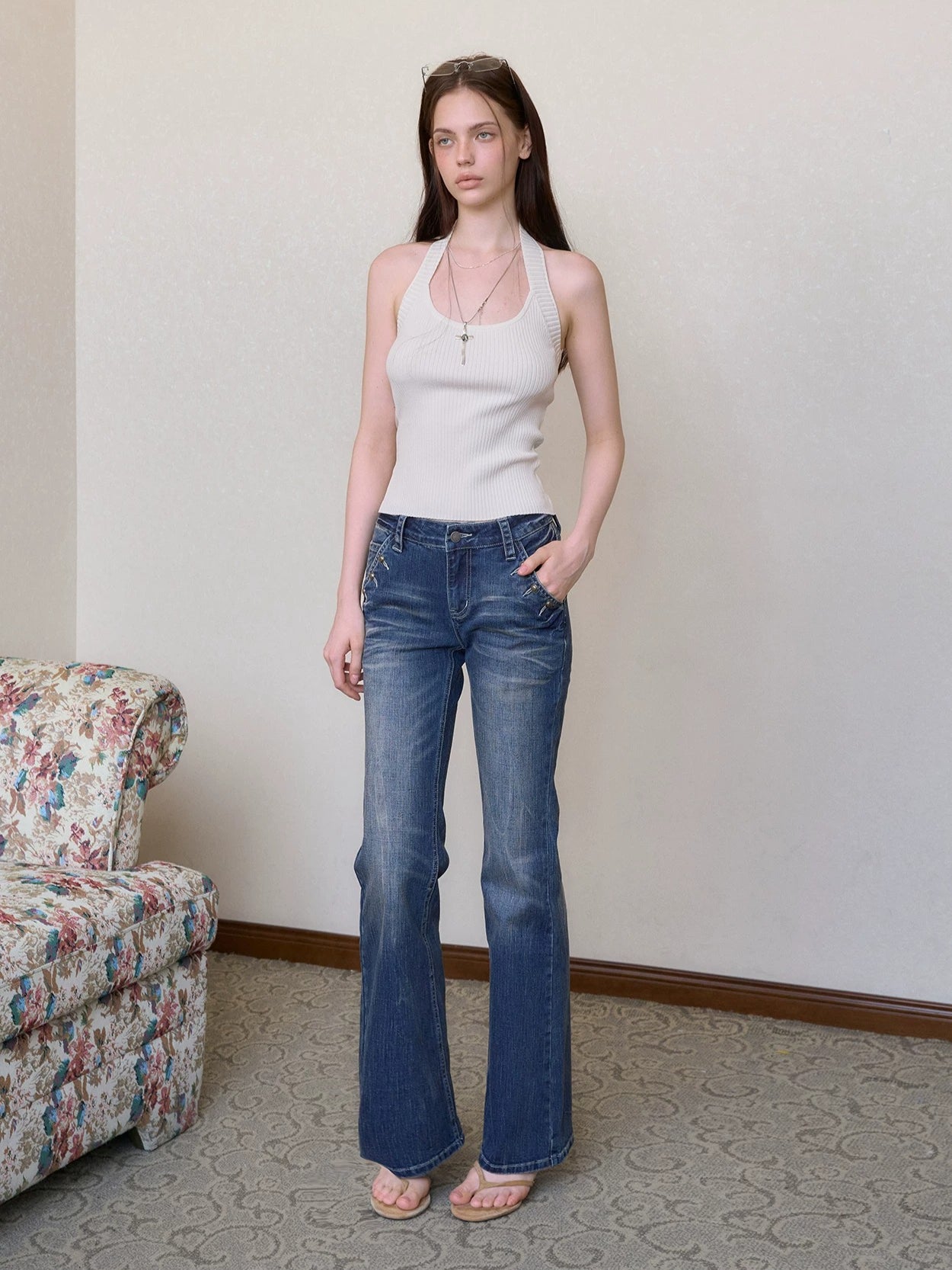 Studded Flare Jeans