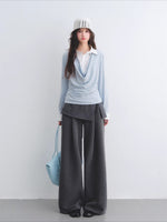 Polka Dot Layered Drape Top