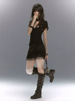 Studded Tiered Skirt