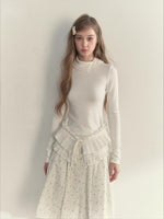Floral Corduroy Down Jacket & Skirt Set