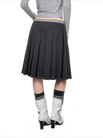 Plaid Pleated A-Line Skirt