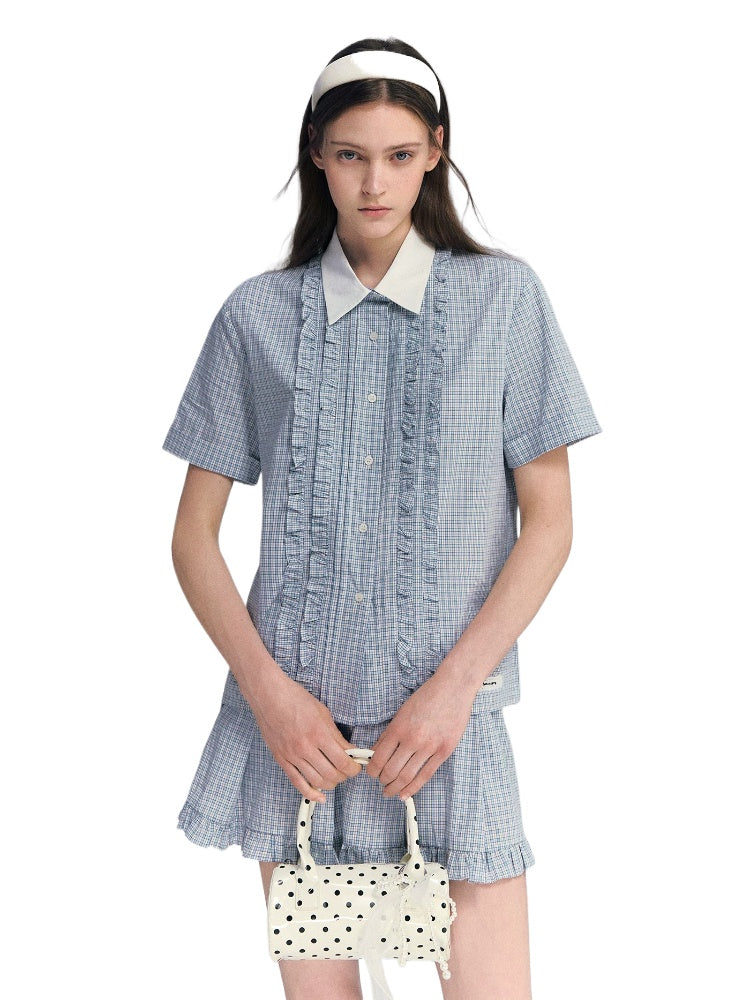 Plaid Shirt Skirt Set