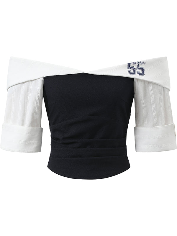 Off-Shoulder Active Blouse &amp; Pants Set