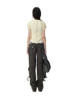 Minimalist Ruched Back Zip T-Shirt