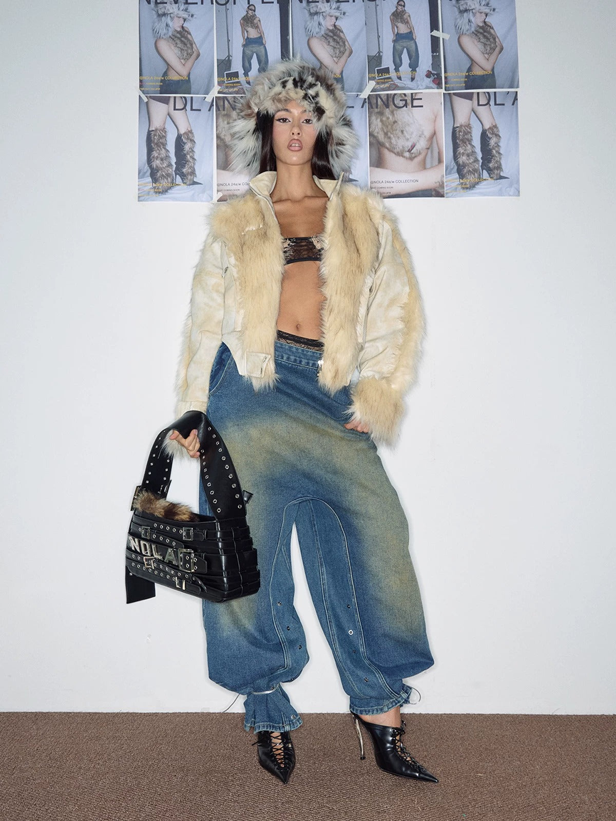 Patchwork Faux Fur Jacket