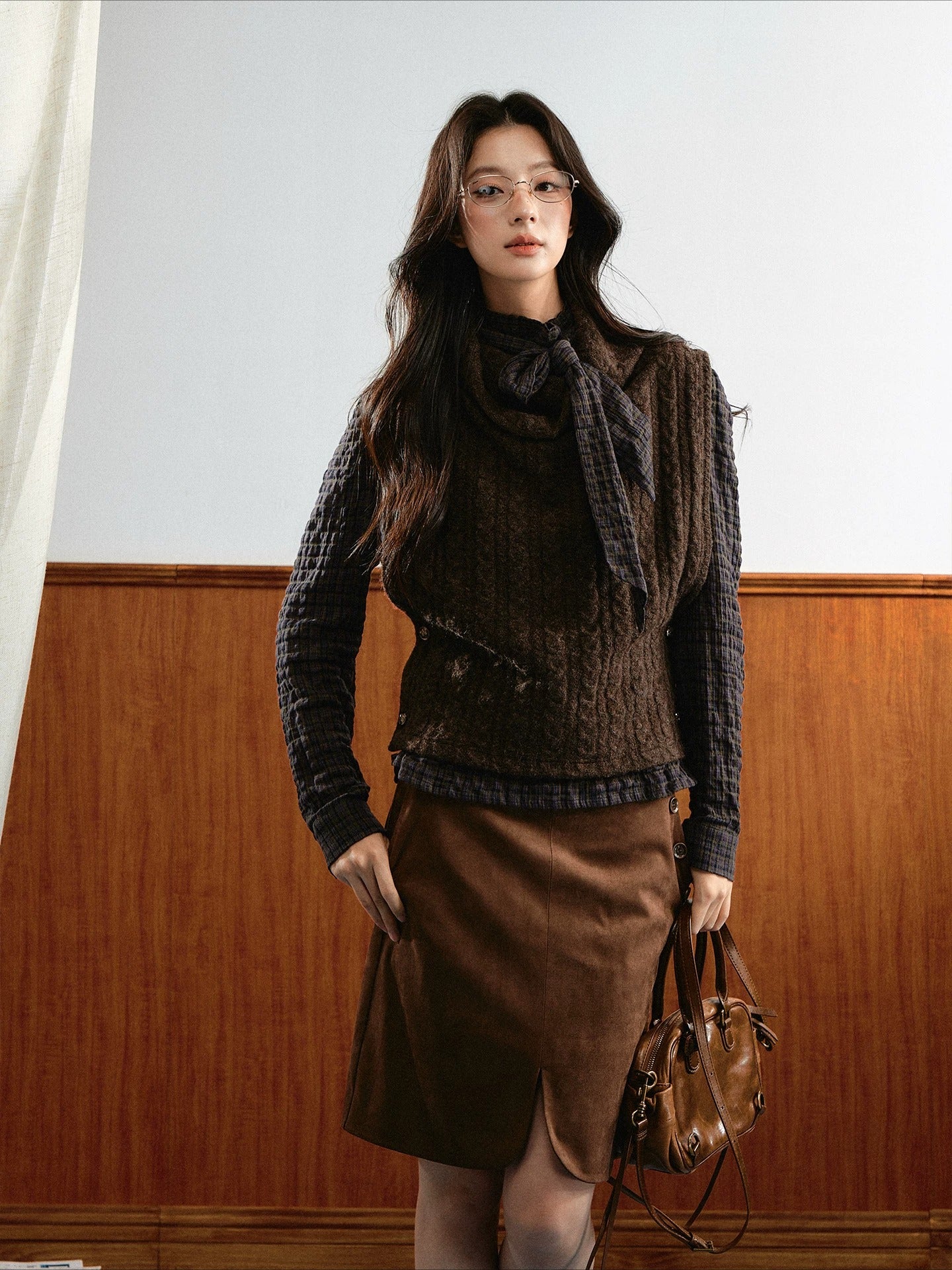 Plaid Layered Skirt Set