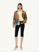 Vintage Suede Texture Leather Jackeat