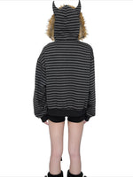 Devil Ear Stripe Hoodie