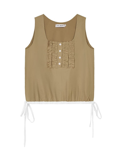 Ruffle Drawstring Tank
