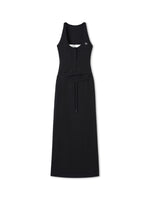 Contrast Color Fake Two-piece Waist Hollow Dress