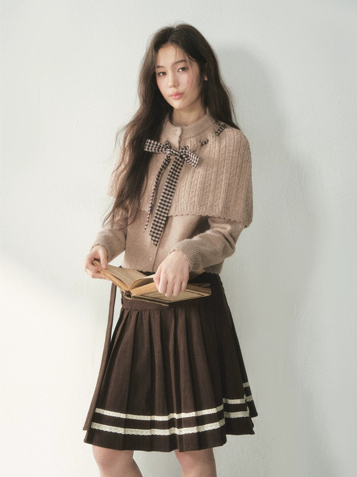 Vintage Bow Cape Knit Sweater