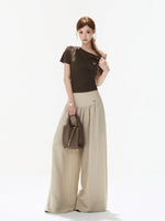 Ruched One-Shoulder Knit Top