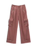Fringed Corduroy Straight-Leg Pants