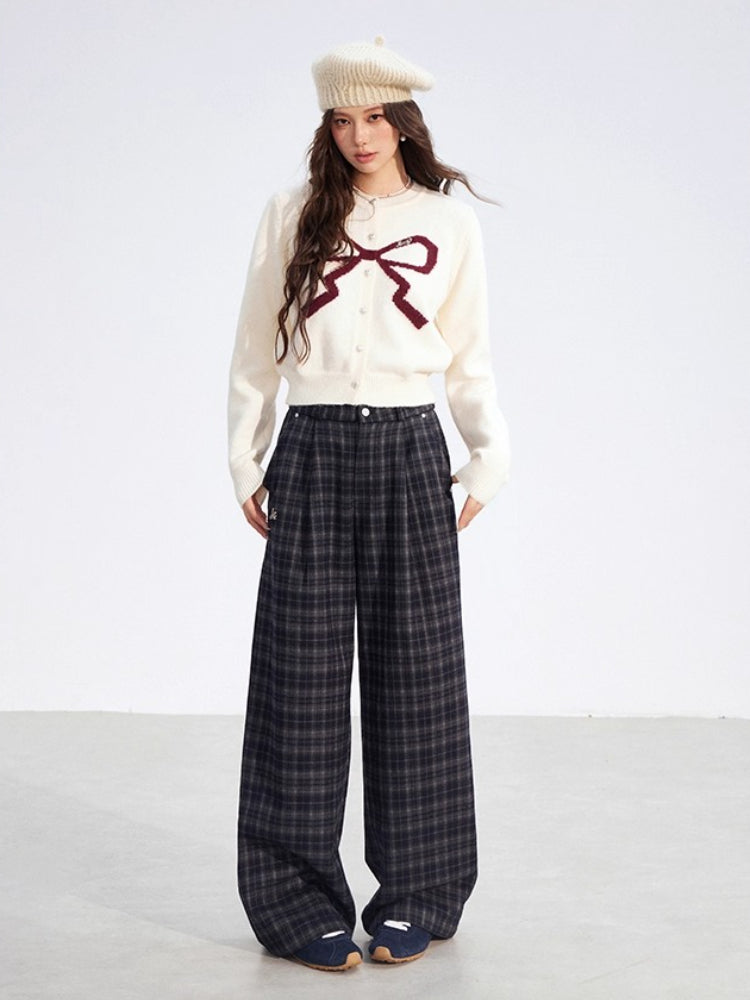 Bow-Knot Crewneck Cropped Sweater