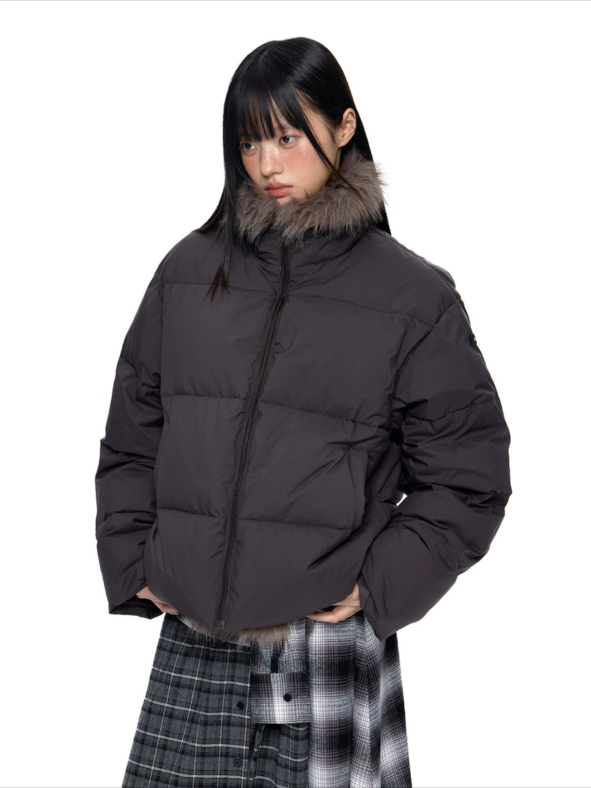 Vintage Fur Collar Down Jacket