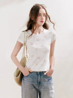 Blurred Rose Printed T-Shirt