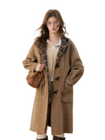 Vintage Gingham Wool Double Coat