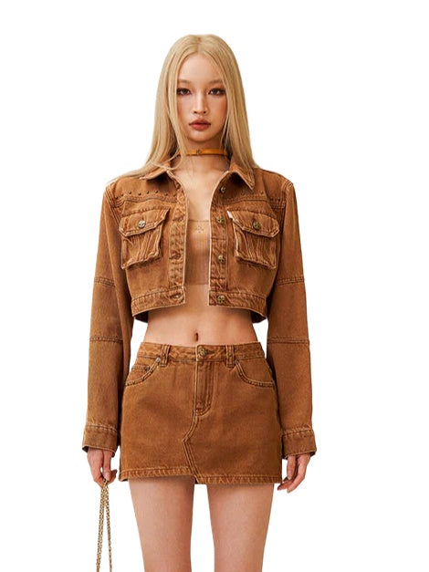 Ancient Myth Short Pocket Denim Jacket