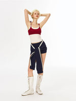 Two-Tone Layered Strap Tank Set