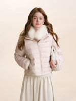Hooded Ribbed Down Jacket