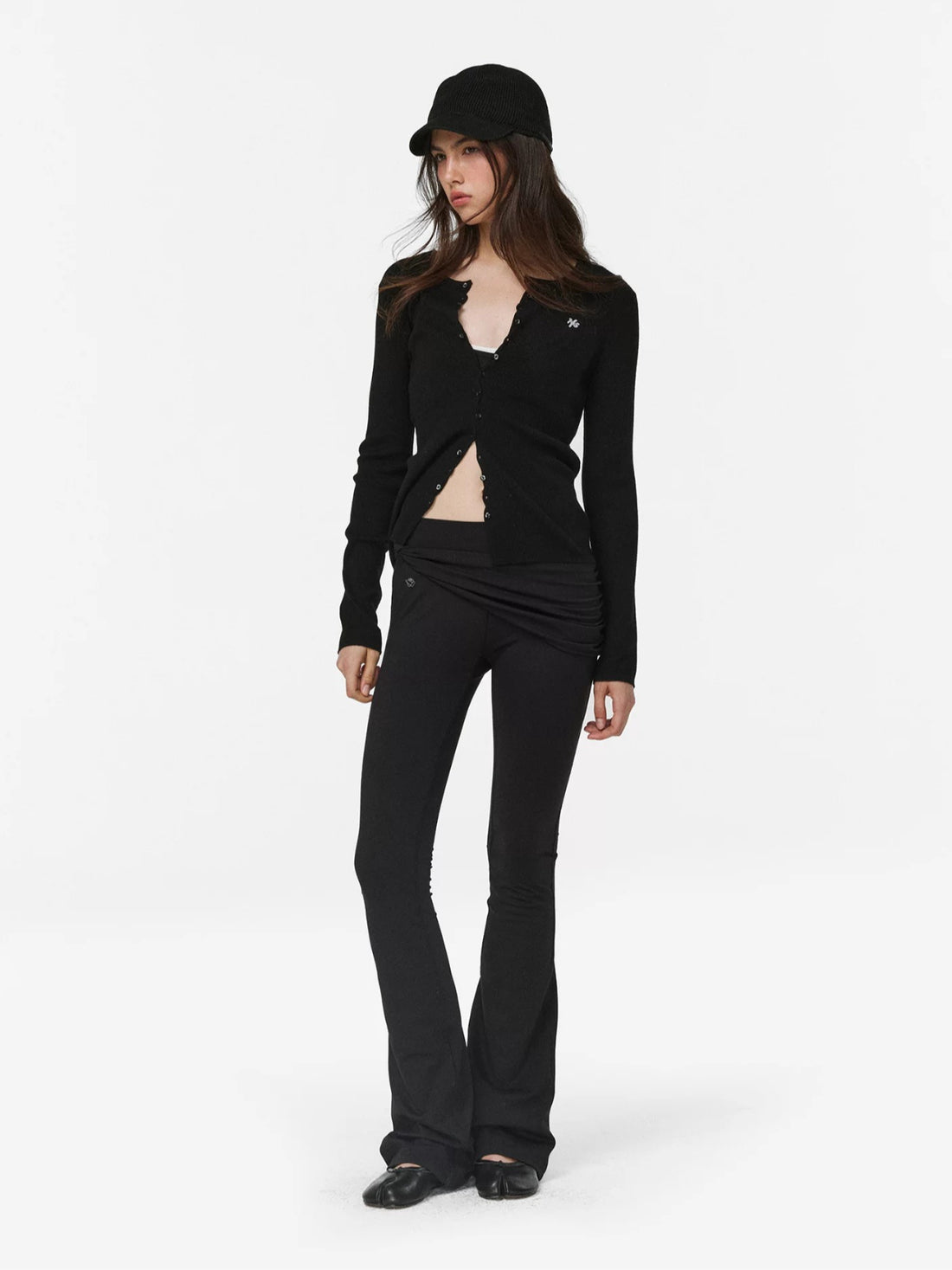 Stretch Brushed Slim Flare Pants