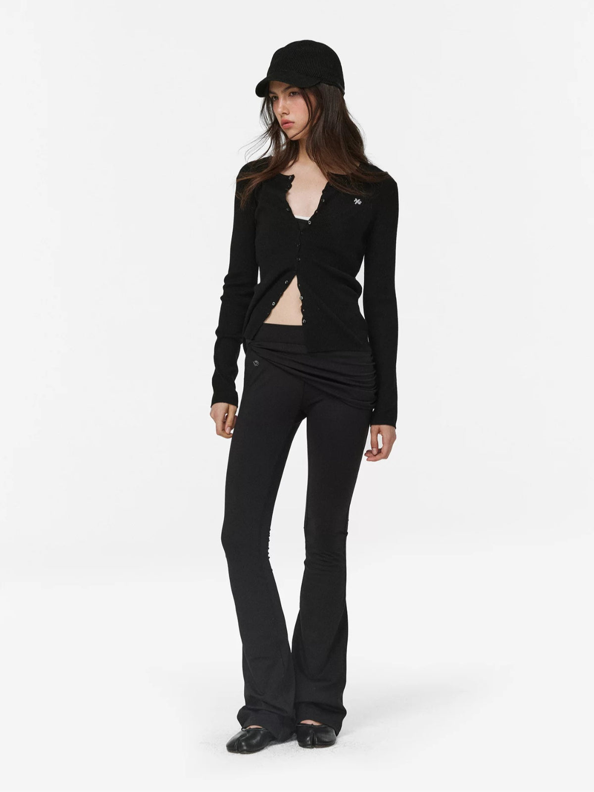 Stretch Brushed Slim Flare Pants