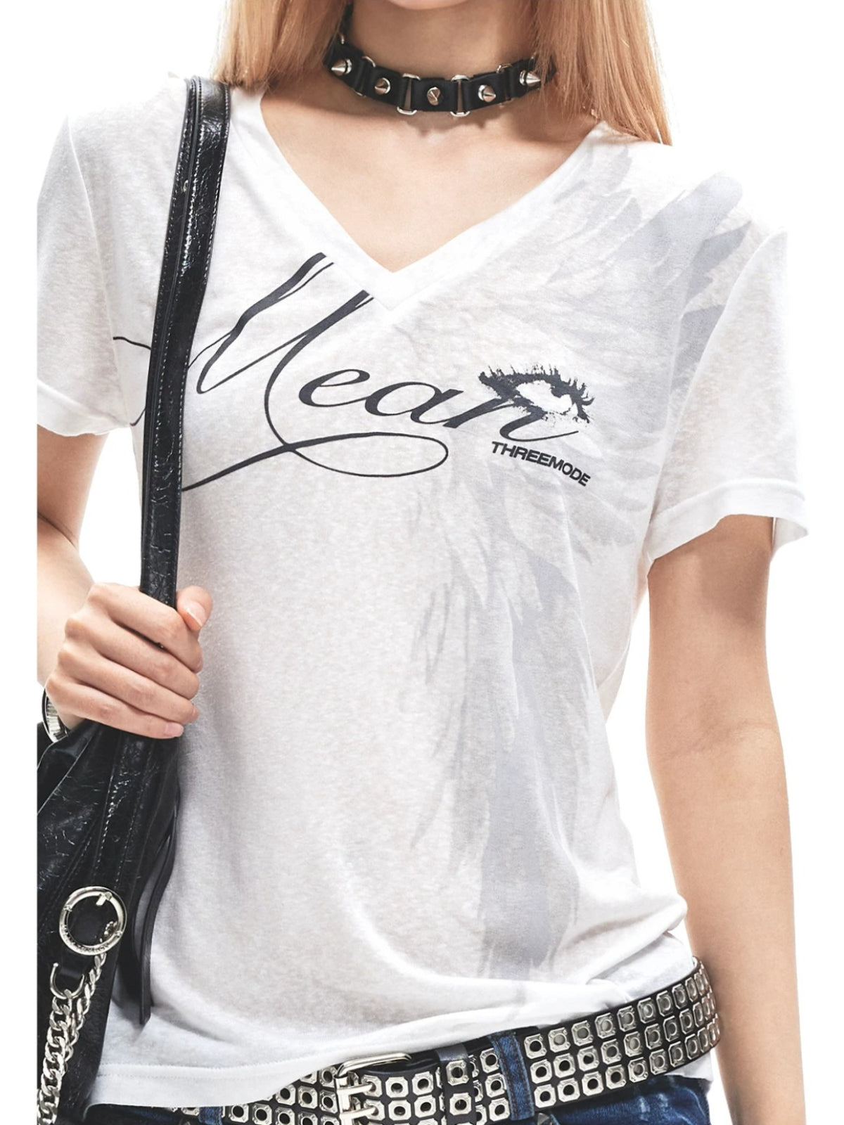 Asymmetric Letter Print T-Shirt