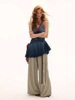 Blue Plaid Patchwork Cami Dress