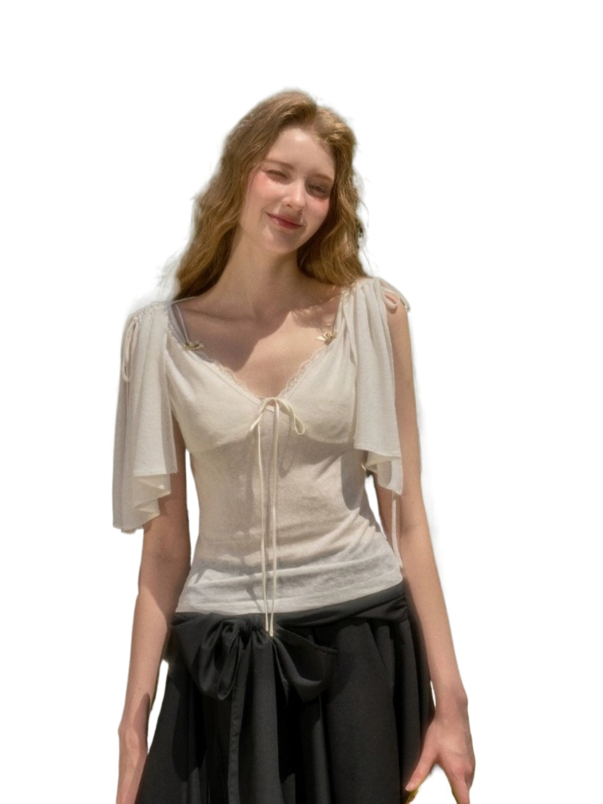 Feather Cape Sleeve T-Shirt